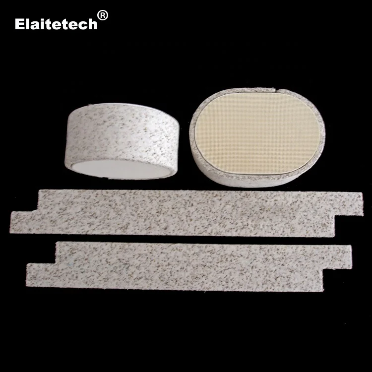Catalytic converter ceramic fiber support mat
