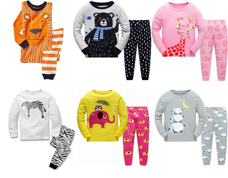 2-7Y Best selling kids cartoon pajamas boys and girls animal onesie children pajamas