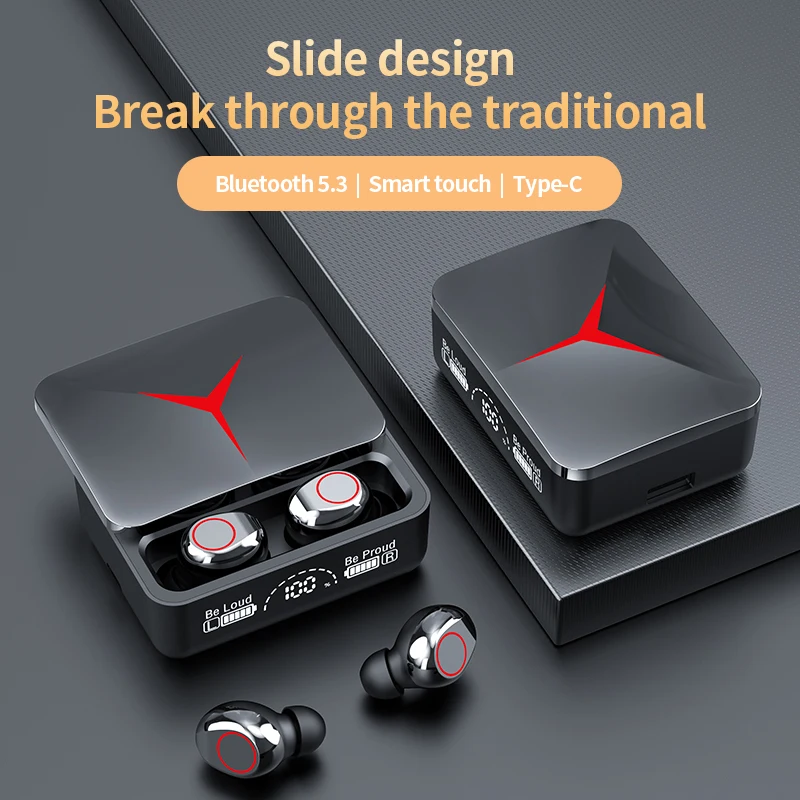 Original M90 Earphone Bluetooth 9D Hifi Stereo LED Display Waterproof In Ear Headphone 5.2 TWS M90 Wireless Earbuds Earphone