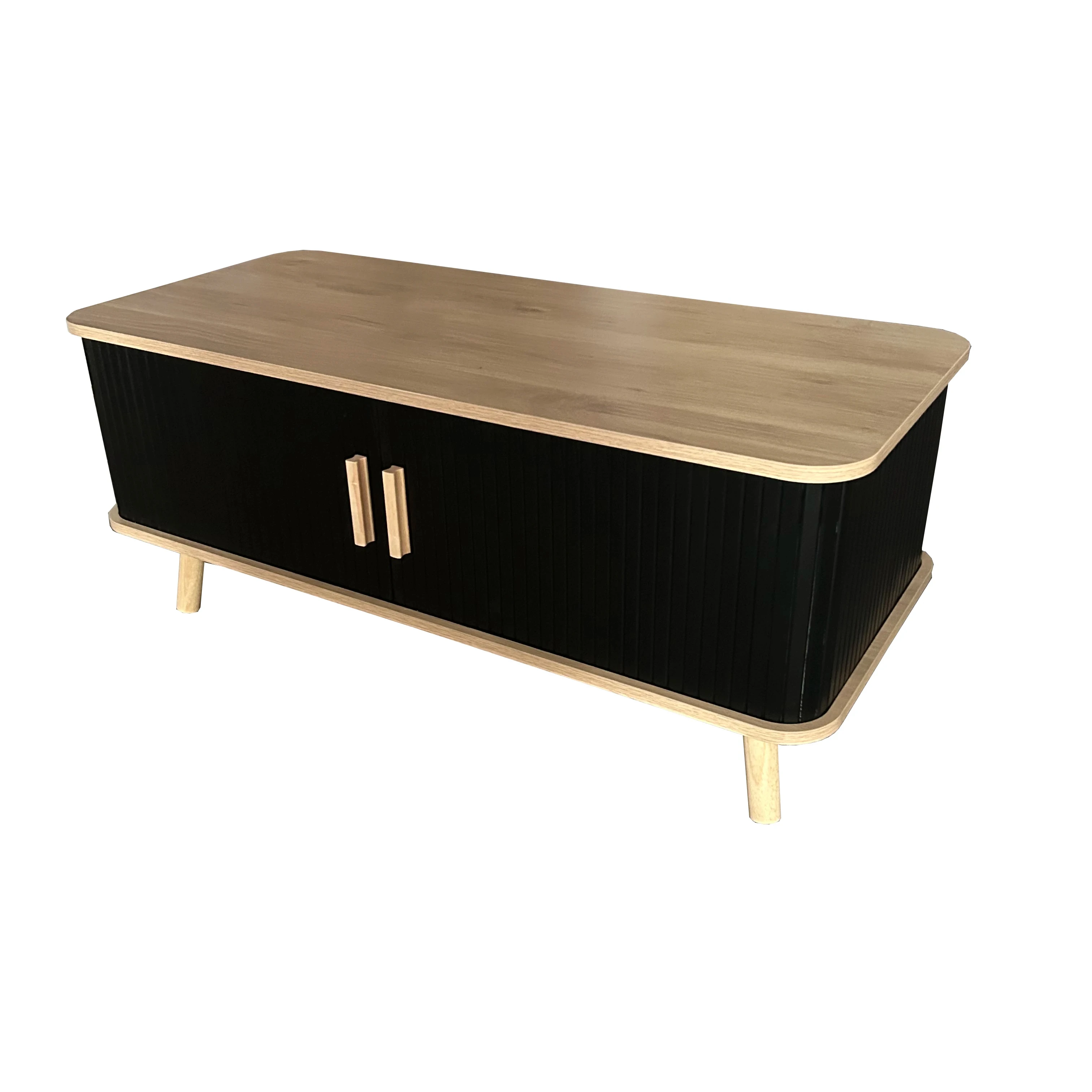 Sliding-door TV Stand Cabinet with Storage Space, TV Cabinet Living Room, Dingley Accordion TV Unit for Living Room