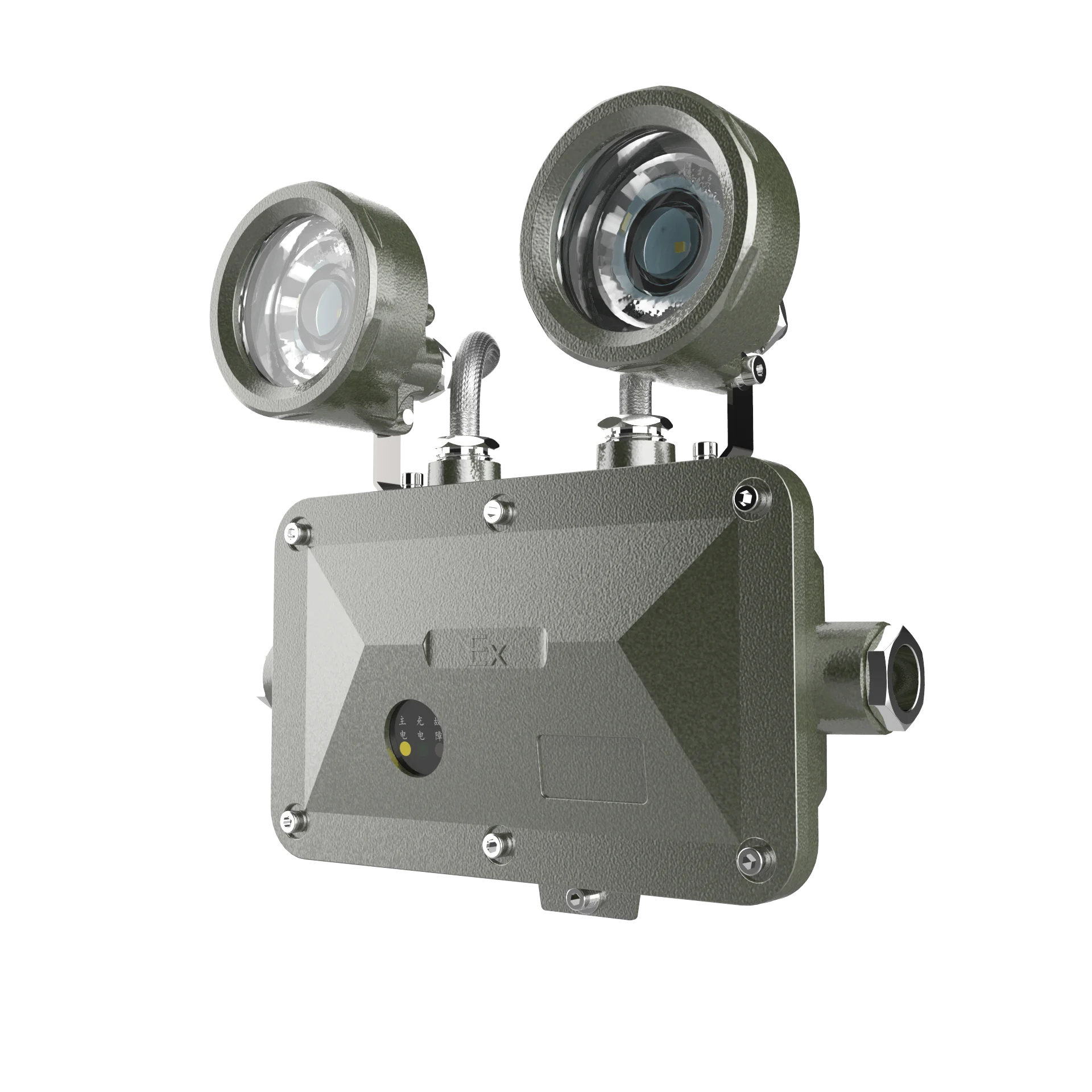IP65 2*3w LED Explosion Proof Two Head Emergency Light For Hazard Place With Rechargeable Battery