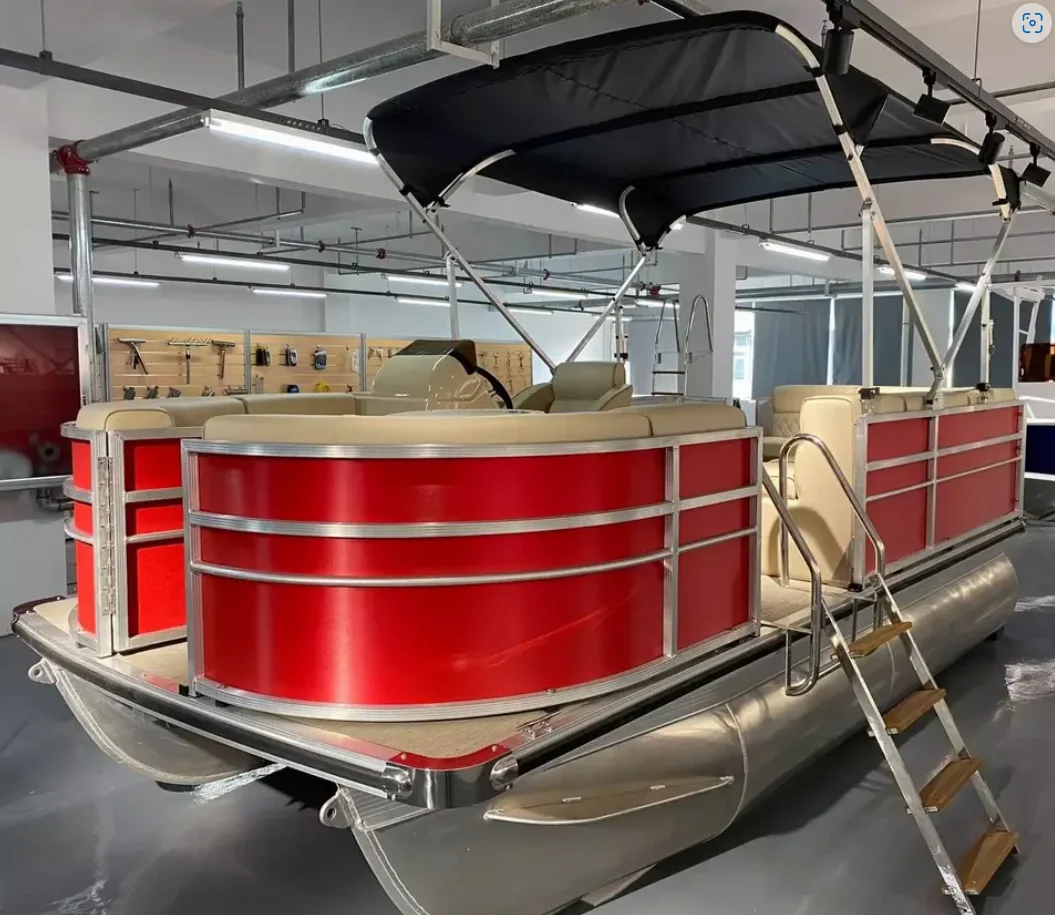 27FT 8.2M Luxury Floating Platform Water Party House Pontoon Boat for Outboards Motor