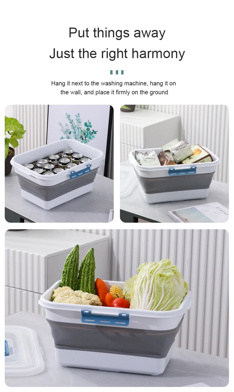 Household portable collapsible multi-function home tissue container with lid plastic box for storing sundries
