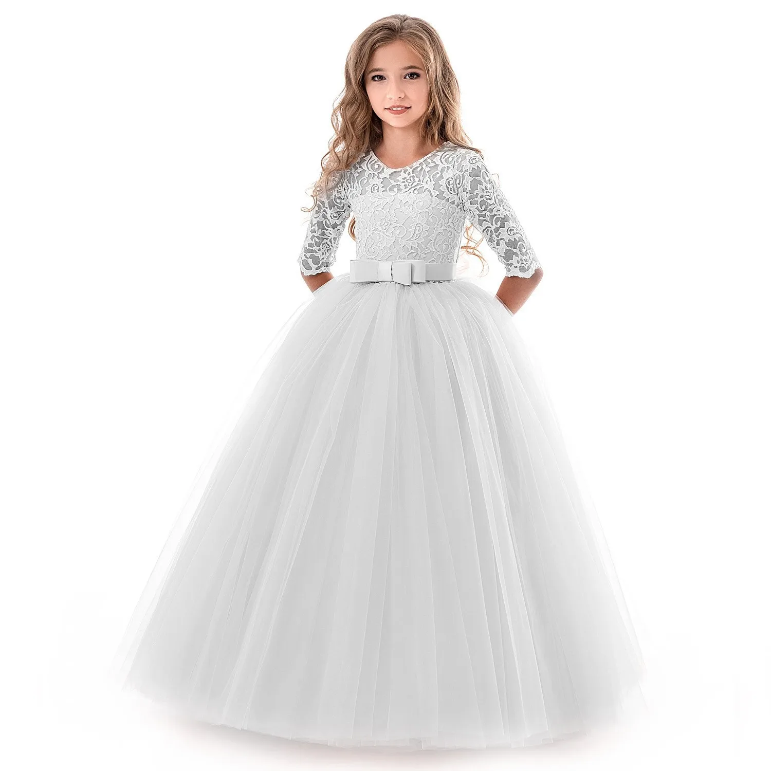 Hot Sale Girls Dress Girls Party Dresses Baby Girl Evening Dresses with Hair Band