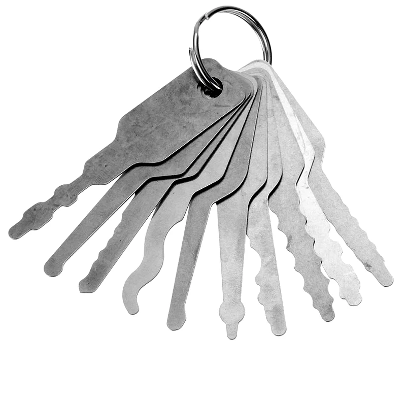 10pc Stainless Steel Dual Sided Jiggler Car Auto Lock Out Emergency Kit ,Access Door Unlock door open Keys Tool