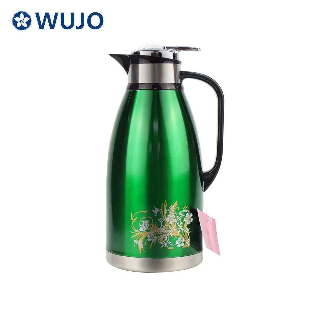 WUJO 2L 3L 304 арабский вакуумный изолированный голубой термос из нержавеющей стали с двойными стенками на заказ