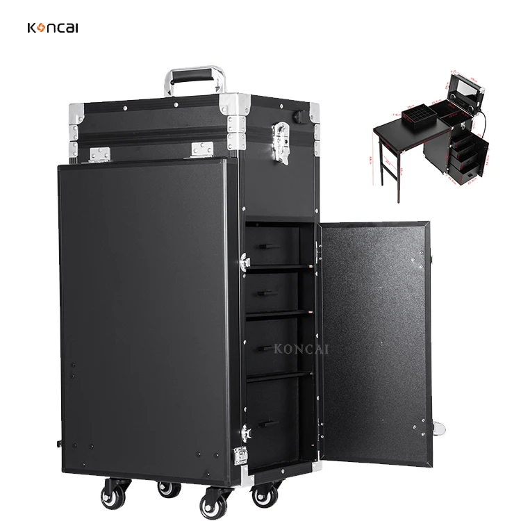 Wholesale manicure table Makeup Barber Nail Salon Table Nail polish organizer case trolley nail workstation manicure table