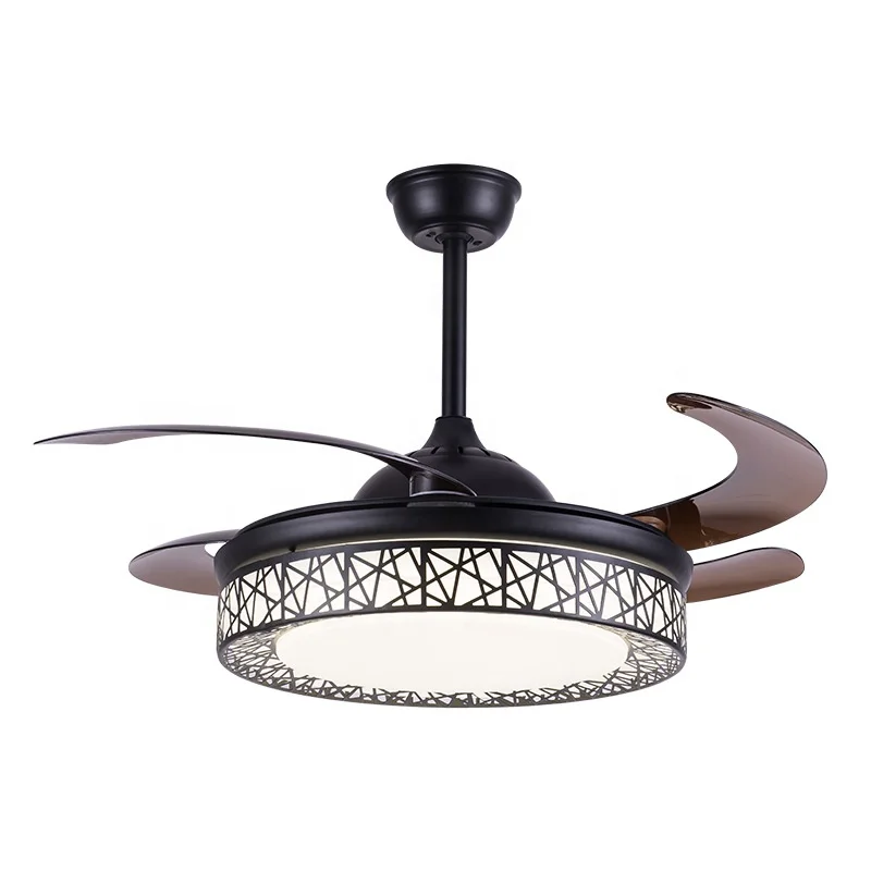 Невидимый светодиодный потолочный вентилятор для столовой, простой современный светильник для дома, гостиной, птичьего гнезда, спальни