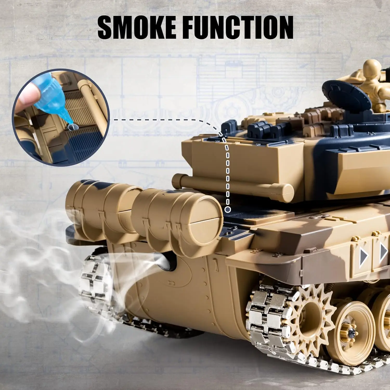 wholesale 1/18 RUS T-90 Remote Control Tank 2.4G Army Battle Tank Truck with Smoking & Light & Sound Military Vehicles Model Toy