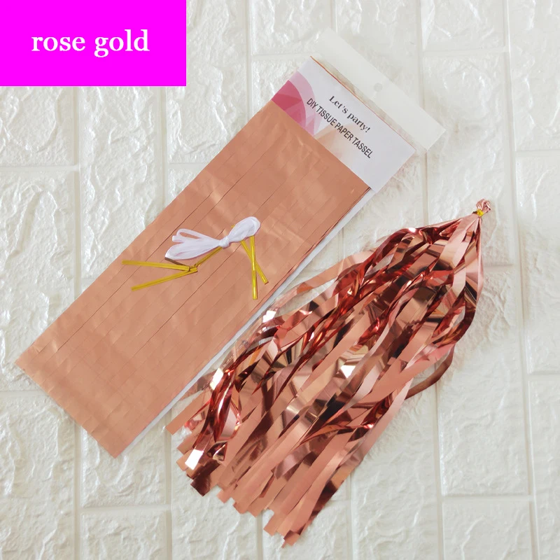Wholesale Shiny PET Paper Tassels Fringe Banner Diy Foil Metallic Hanging Tassel Garland for Table Wall Decor