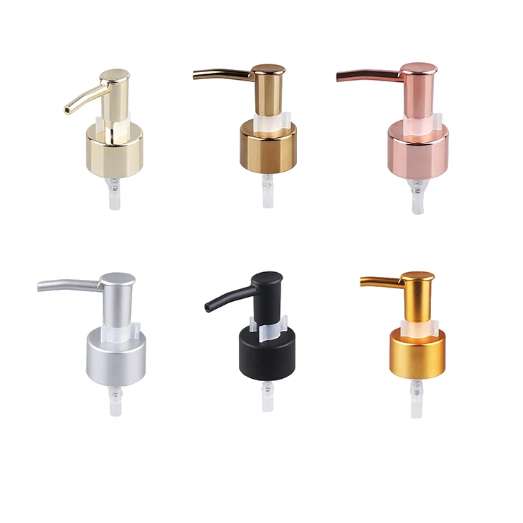 28/400 Gold Pink Silver Rose Gold Lotion Pump Soap Liquid Dispenser Luxury Lotion Pump For Bottles