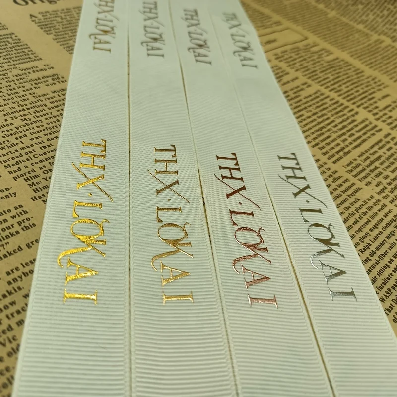 Low MOQ 1 Inch Custom Printed Logo White Polyester Grosgrain Ribbons For Hair Bundles Bouquet Gift Wrap Bow