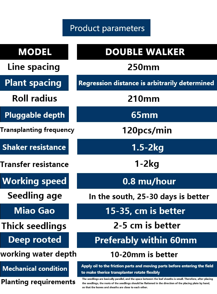 Rice Transplanter Hand Operated Farm Machine 2 Rows  Planter Paddy Manual Rice Transplanter With Cheap Price