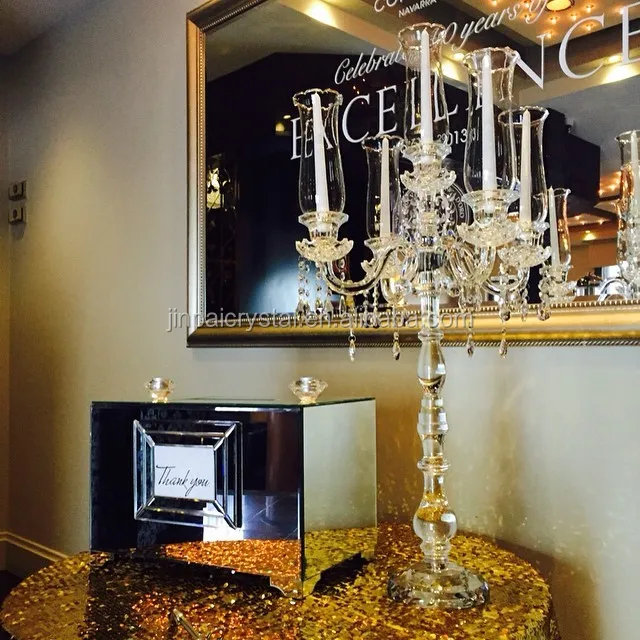 Crystal Glass 5 arm Candelabra for Home Decoration For Wedding Decoration