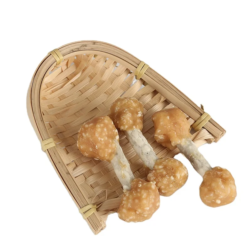 chicken dumbbell munchy stick chopped cowhide stick dog treat oem private label dog snack factory wholesale