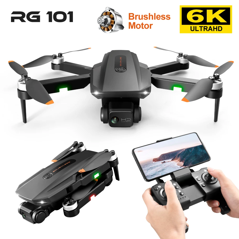  Amazon Лидер продаж RG101 мини дроны 6K ESC HD Двойная камера профессиональный Дрон 5G Wifi GPS перезаряжаемые радиоуправляемые