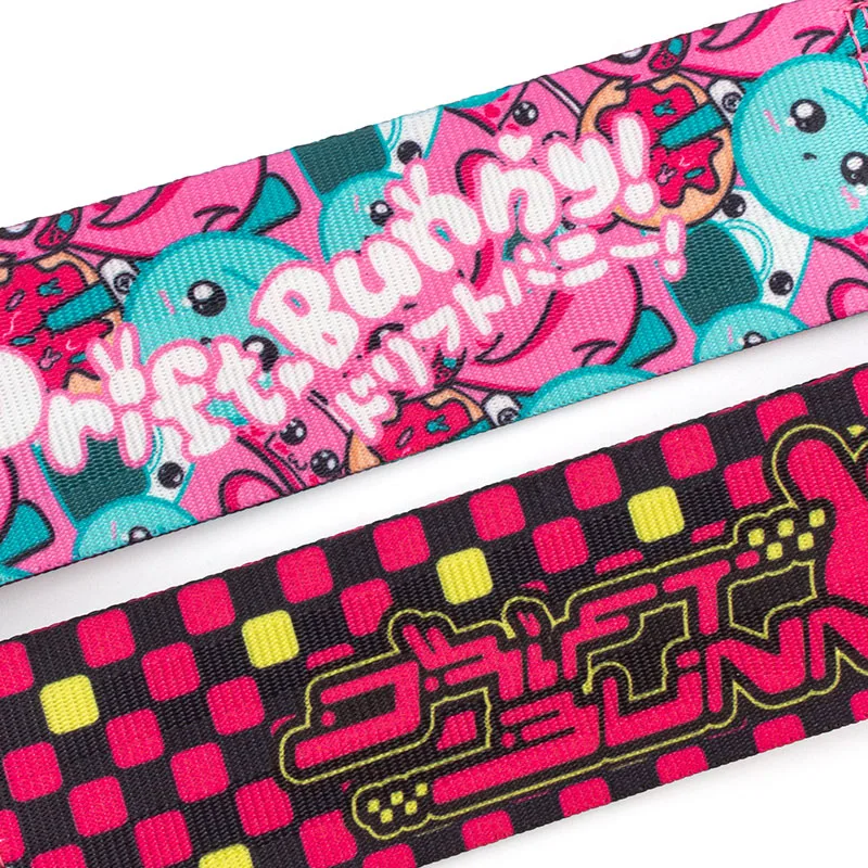 Customized logo pink nylon webbing racing car tow straps for toyota