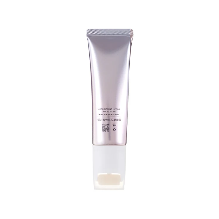 Custom neck massage roller tube package beauty neck cream cosmetic tube with sponge roller applicator