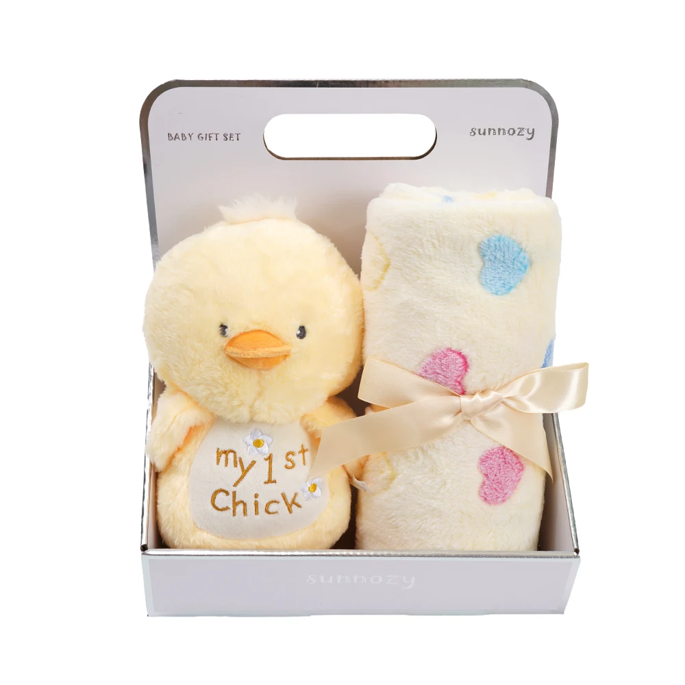 Factory Directly Sale Cute Baby  Soft   Plush Animal Baby Toys For Children Baby Blanket blanket and toy box  gift