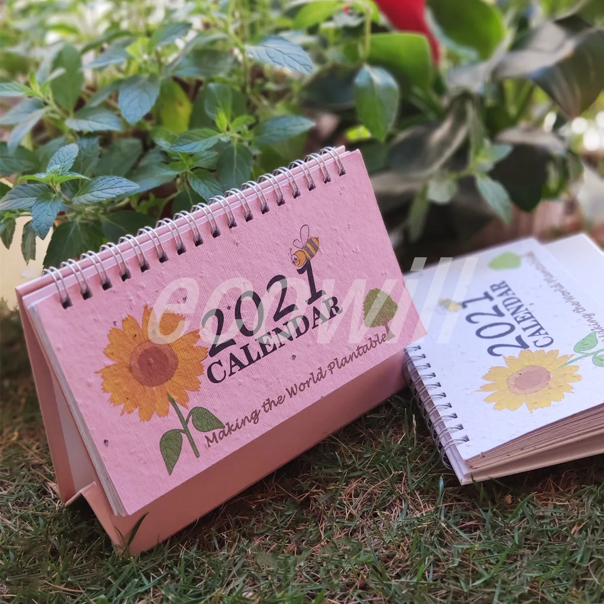 
2021 экологичный Настольный креативный бумажный календарь с растительным глаголом вегетарианские семена цветов 