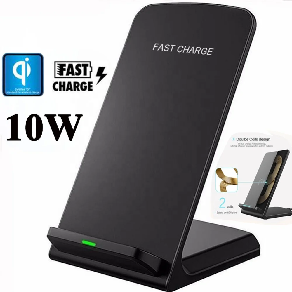 
Shenzhen cheap Fast charging H8 qi wireless phone charger adapters stand 10w for samsung S10 S9 and for iphone X Xr Xs max 