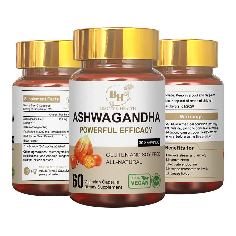 Индивидуальная торговая марка OEM/ODM Ashwagandha капсулы эффективный энергетический усилитель и интереса травяные таблетки