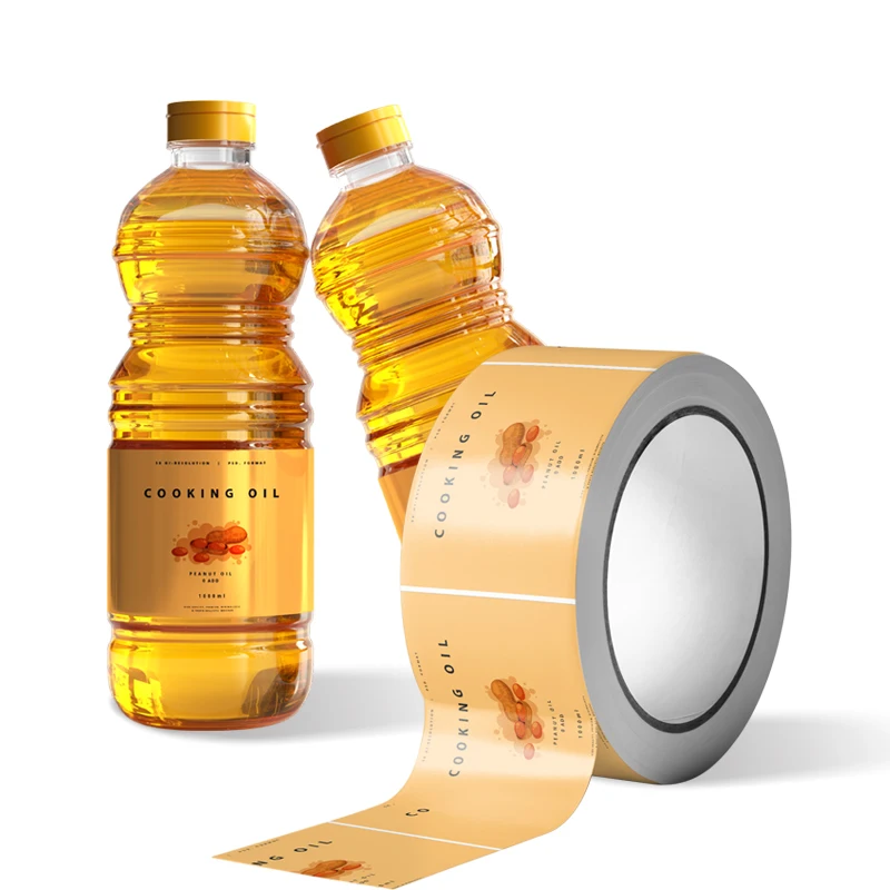Custom vinyl waterproof small juice beverage plastic bottle drink Adhesive sticker rolls packaging label Printing for bottle