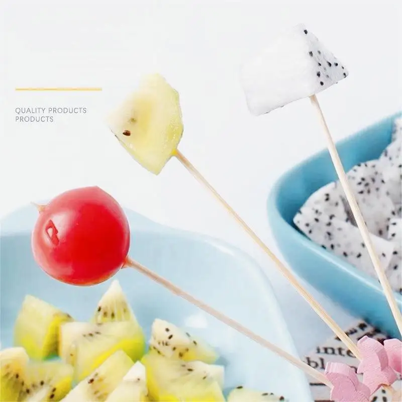 Disposable Hamburger Pick Design Burger Logo Bamboo Stick Food Label Fruit Picks Skewer For Decoration