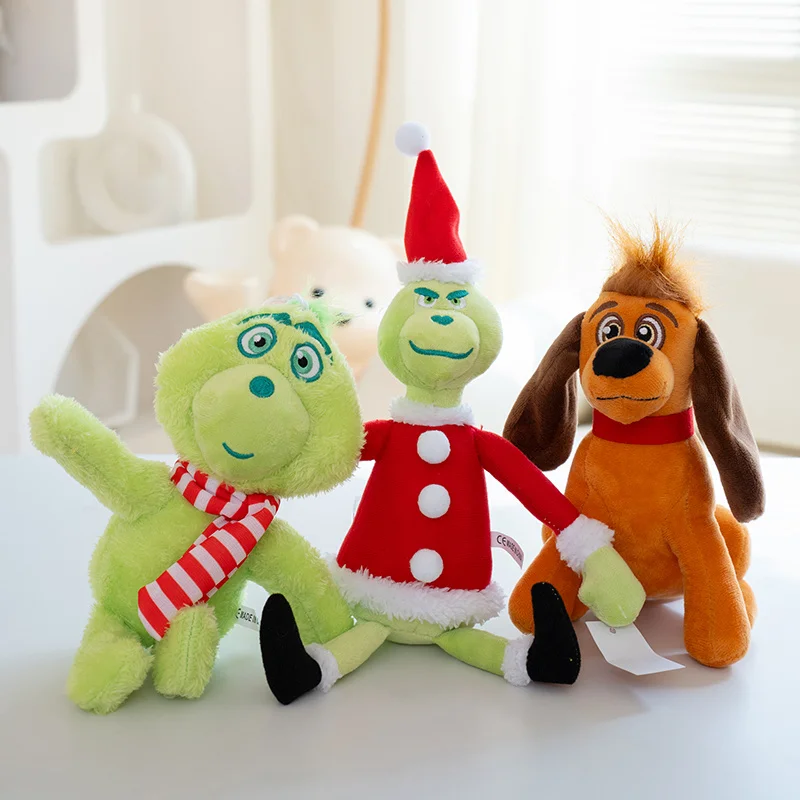 Grinc Elf Plush Figure Toy for Kids Christmas Decorations Gift Stuffed Animal Plushies Custom Green Monster Doll