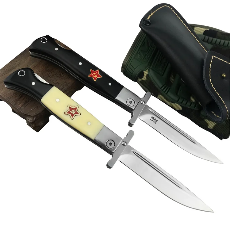 Russia High Standard Custom pocket knife 440C Blade Outdoor folding knife camping Hunting knife