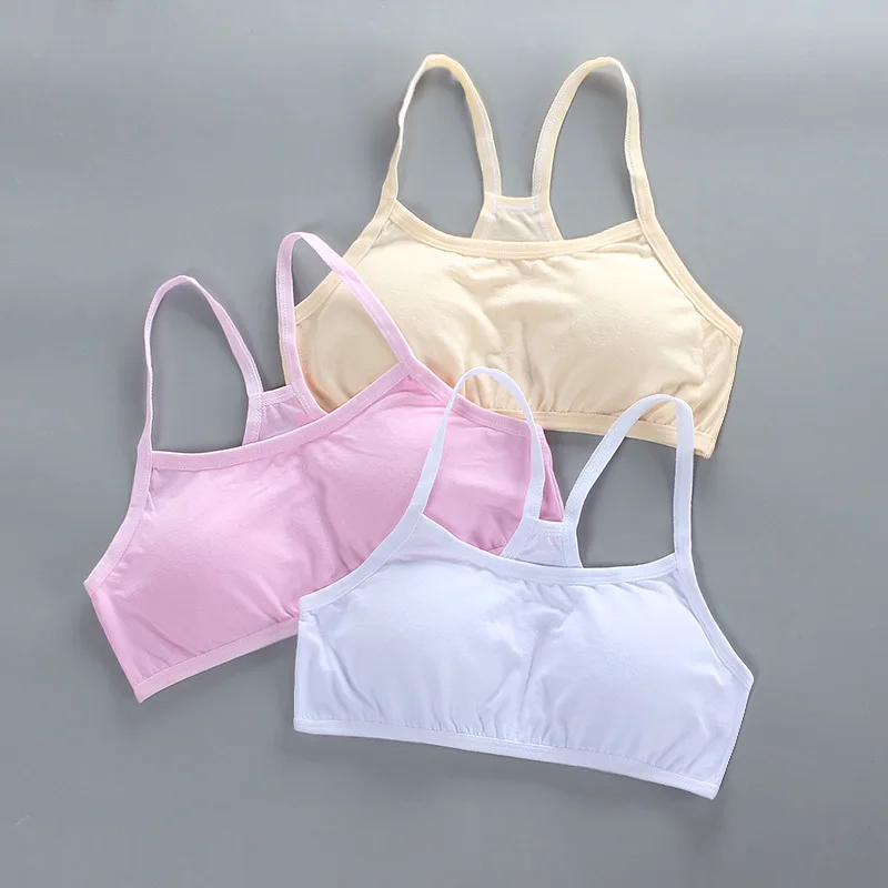 2021 new product sling girl bra developmental cotton thin belt student underwear vest for children