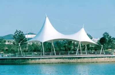 Modern Outdoor Scenic Sun Shade Roof White PVDF Stretch Architecture Membrane PTFE Type for Outdoor Architecture