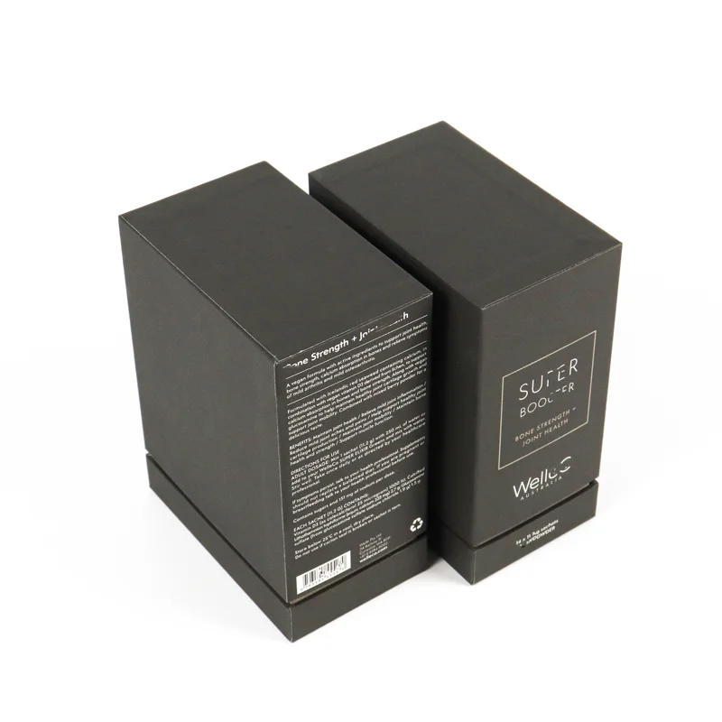 custom eco friendly top and bottom boxes black luxury custom printing cardboard lid and base paper scented candles packaging box