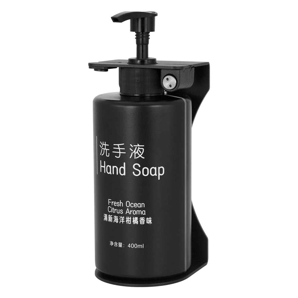 Wall Mounted Lockable Triple Liquid Soap Dispenser with Black Stainless Steel Bracket