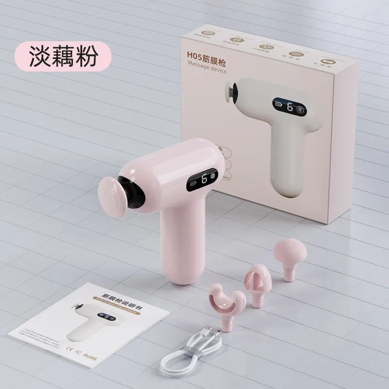 New Spot Goods Electric 4 Heads Massage device Gun Deep Tissue Percussion Muscle Massager Adjustable Massage Gun