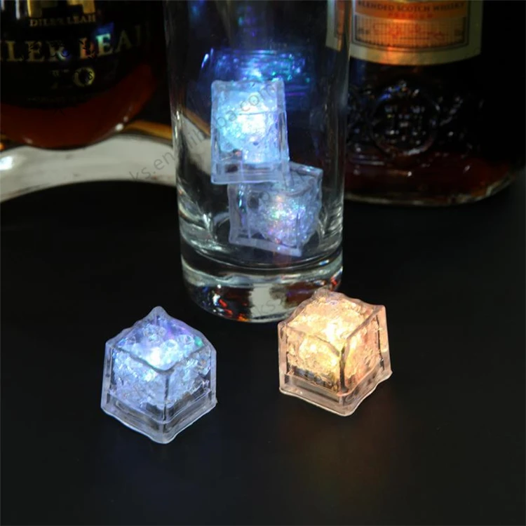 12pcs LED Ice Cubes Glowing Party Ball Flash Light Luminous Neon Wedding Festival Christmas Bar Wine Glass Decoration Supplies