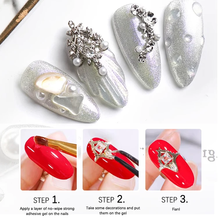 ZRKGEL 15ml Strong Nail Glue No-Wipe Gel For Rhinestone and Resin Gem-s Jewelry Adhesive Gel Acrylic False Nail Tips Glue