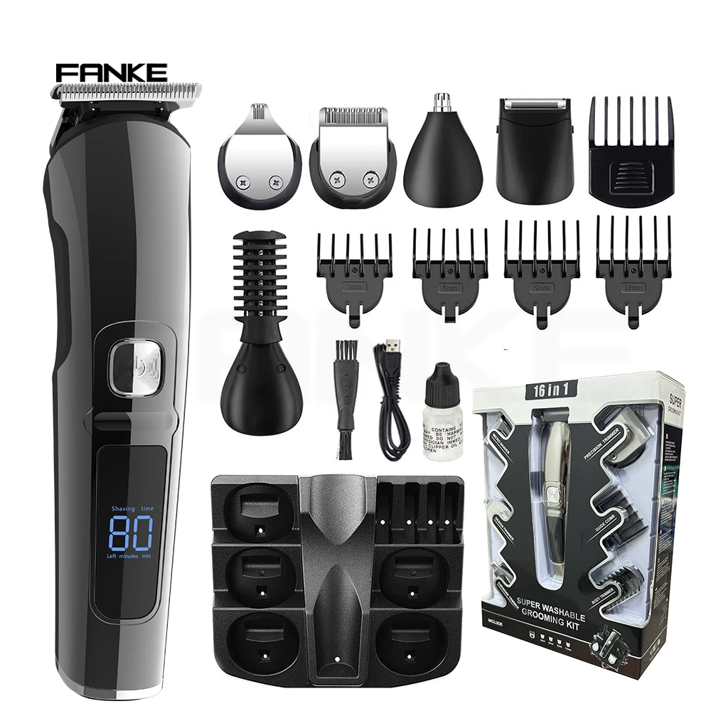 FK-8688 Customized Waterproof Hair Clipper Set 5-in-1 Multifunctional Cordless Electric Trimmer Hair Clipper for Men