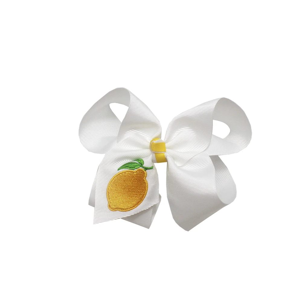 Customizable embroidery  hair bows back to school hair clips flower hair bows  for kids