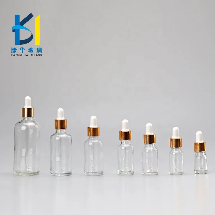 Wholesale 50ml 30ml Essential Oil Glass Dropper Bottle Refill Boston Round Pipette Bottle with White Childproof Dropper