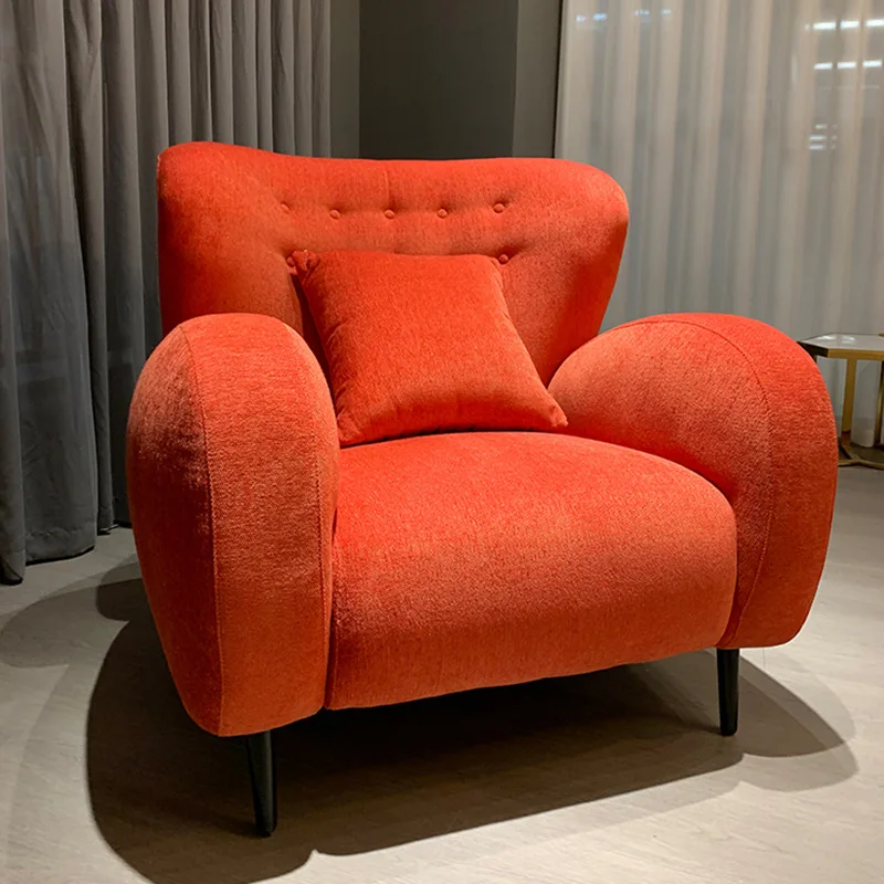 Modern design leisure chair high quality fabric Sofa Red Shape Lounge Accent Wool Creative Living Room Chair