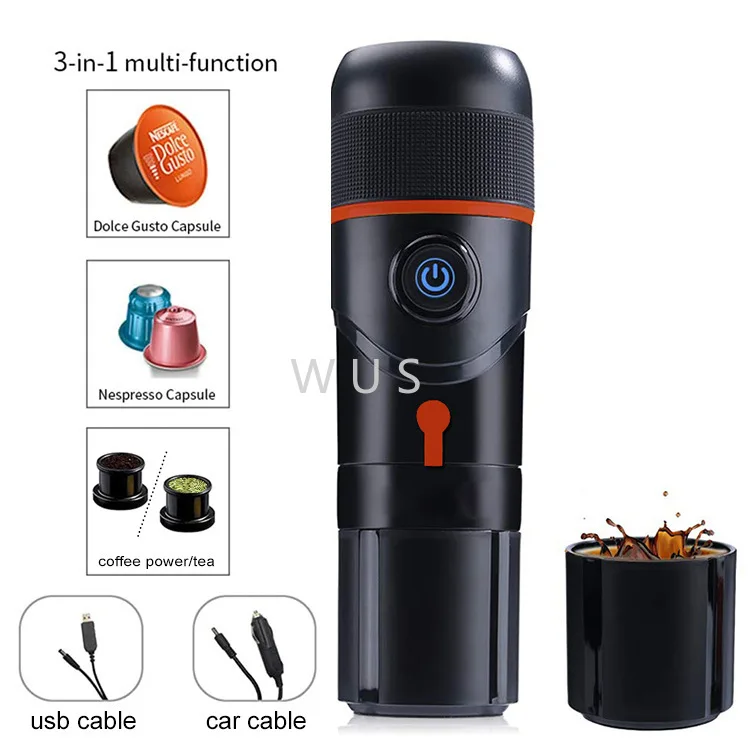 Portable Coffee Machine for Car & Home DC12V Espresso Coffee Maker Fit Nespresso Dolce Pod Capsule Coffee Powder