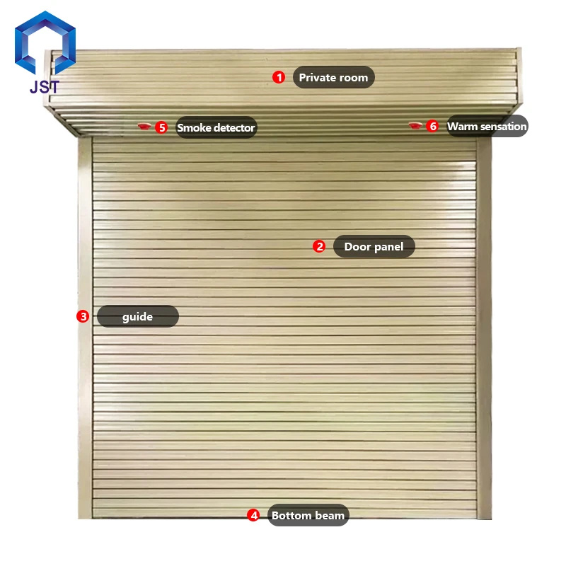 JST 3 Hours Fire Proof Galvanized Steel  Roller Shutter Automatic Industrial Fireproof Fire Rated Rolling Door