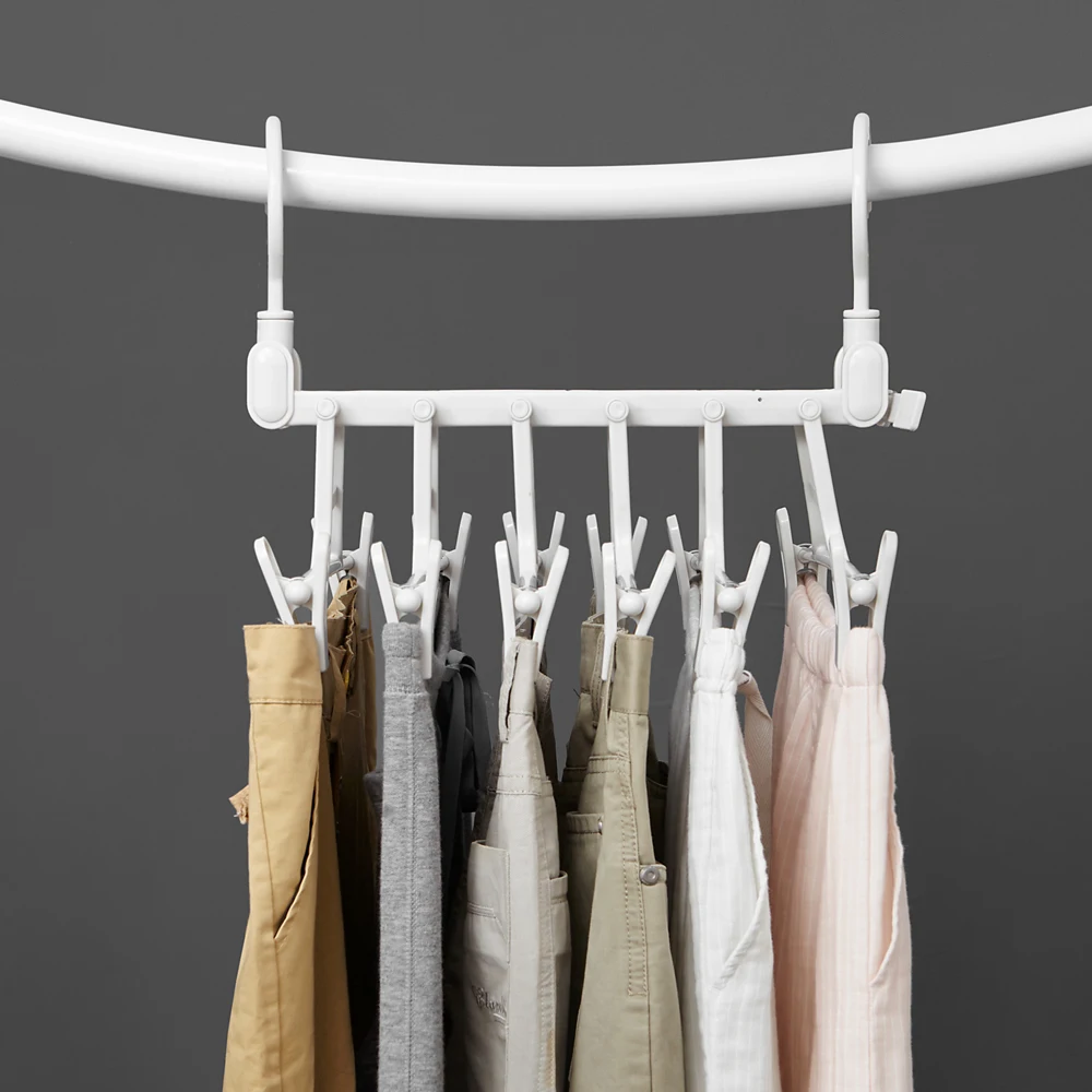 6 Combination Plastic Trousers and Pants Drying and Storage Hanger
