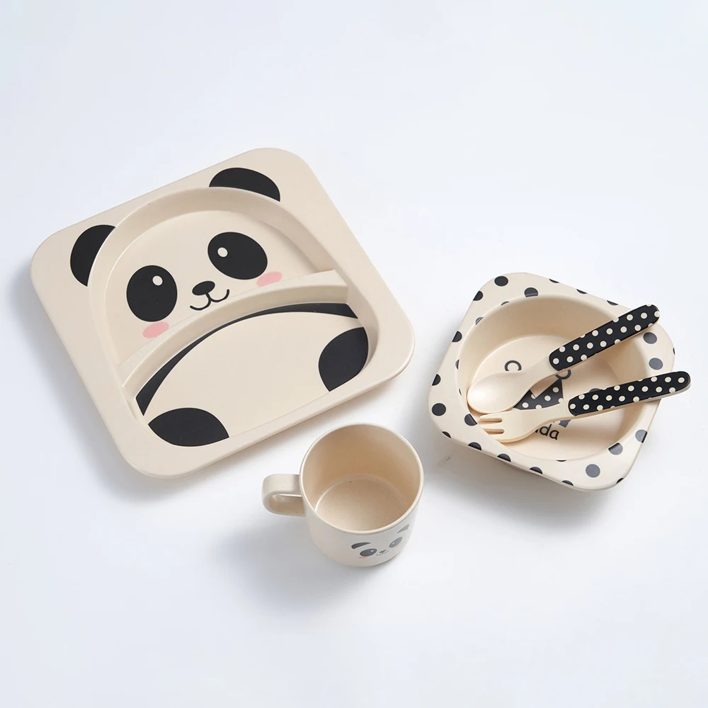 Cartoon Rabbit dinner set bamboo fibre children baby bowl kids tableware