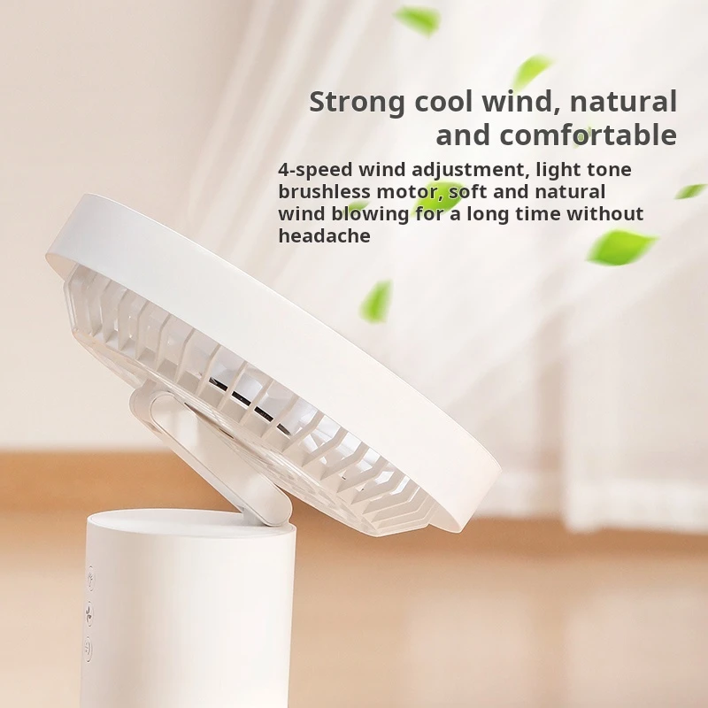 New outdoor camping ceiling fan Home small floor fan Bedroom light Office desktop shaking head tripod fan