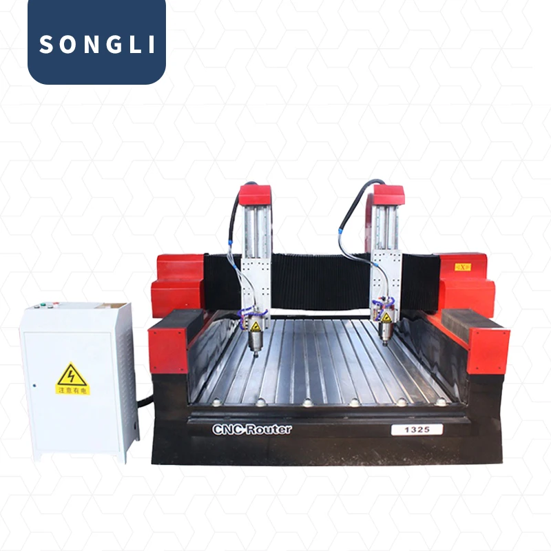 1325 Cheap marble granite natural stone carving engraving cutting machine price double heads stone cnc router