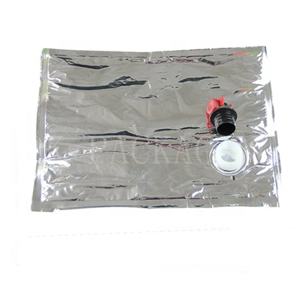 Custom High Quality Pure Aluminum / Transparent  5L Wine BIB Bag In Box Wine Bag In Box For Wine