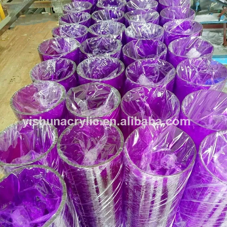 Guangzhou yishun supplier custom colorful pmma plastic acrylic cylinder pipe