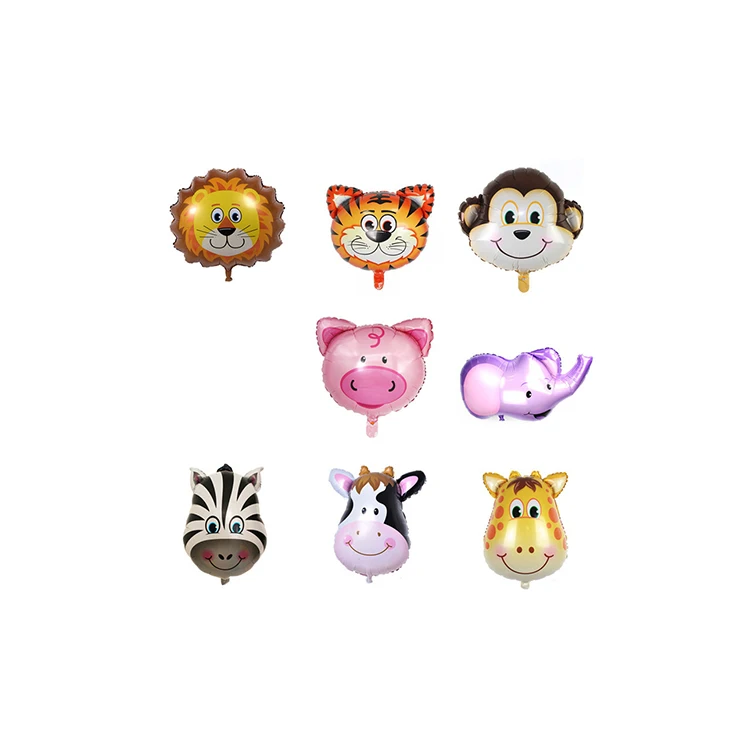 2023 Balloon Wholesale Cartoon Animal Head Foil Balloons Lion Tiger Head Balloon Pig Tiktok Made Me Buy It